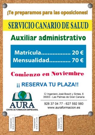 + Info Oposiciones Auxiliar Administrativo - Servicio Canario de Salud